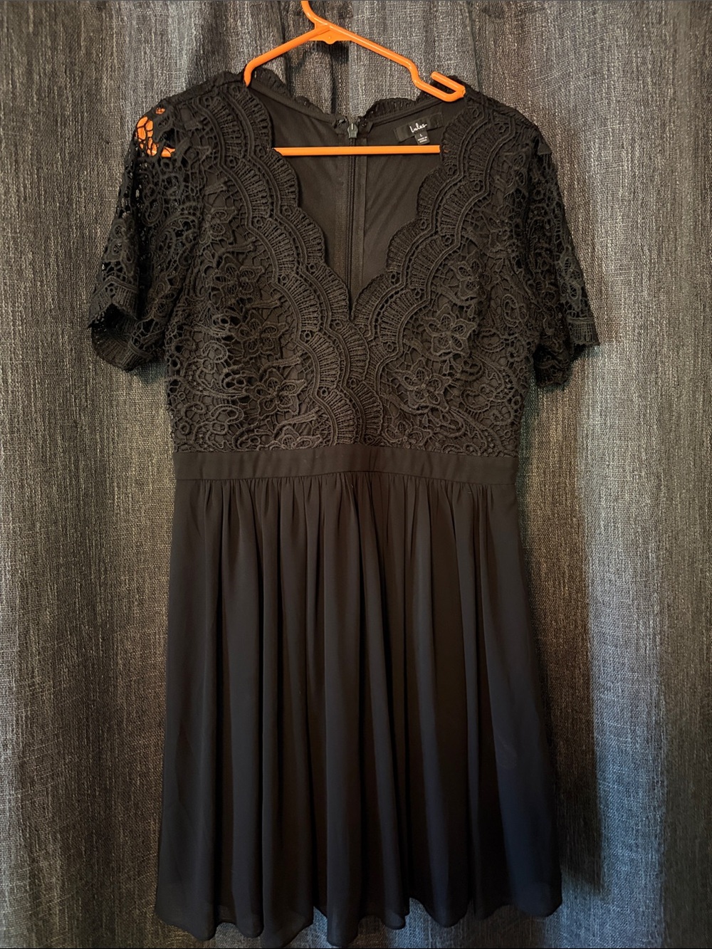 Lulu's Black Lace V-Neck Mini Dress